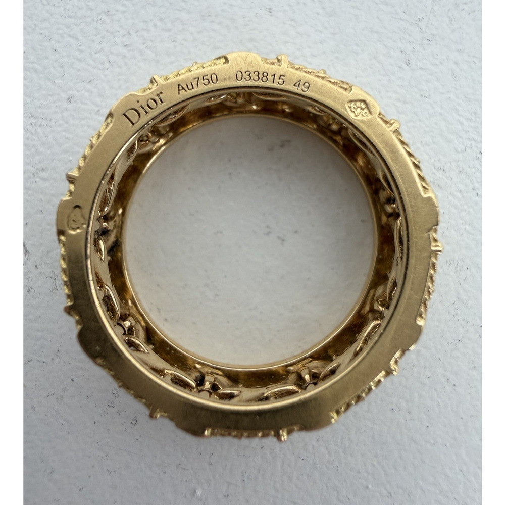 Dior My Dior Ring Diamond 18k Yellow Gold Open Filigree Work Design - Picture 5 of 6